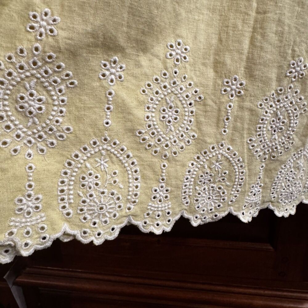 LOFT Yellow Linen Blend Eyelet Embroidered Sleeveless Tank Top NWT XL - Picture 13 of 16